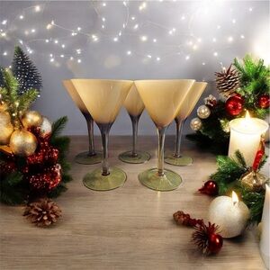 Set of 5 MID CENTURY MCM CARLO MORETTI CASED CARMEL MARTINI GLASSES